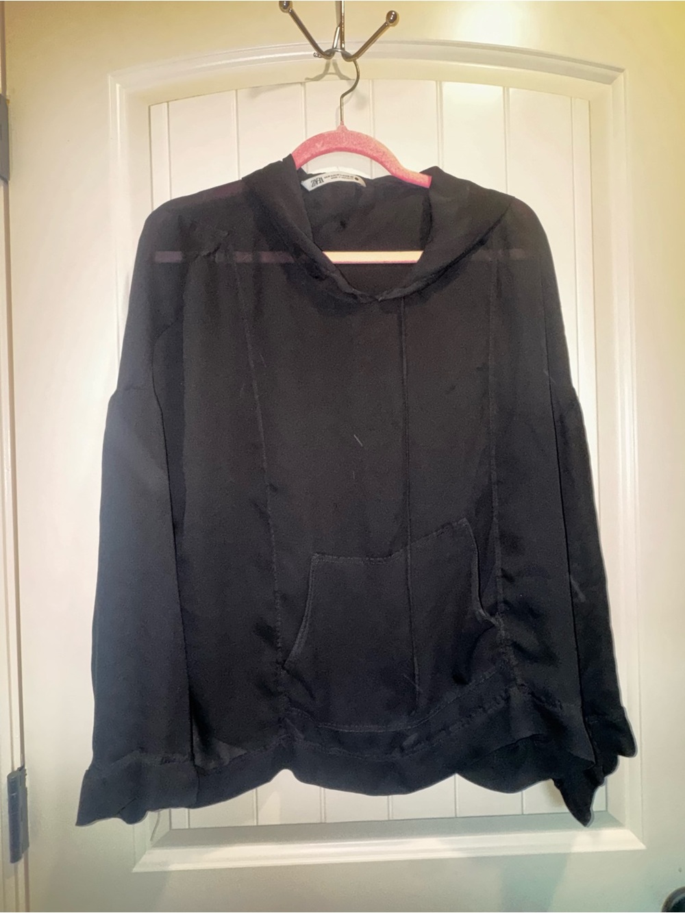 Zara Black Women's Hooded sheer Pullover